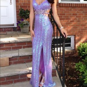 FAVIANA Lilac Bedazzled Sexy Long Prom Dress